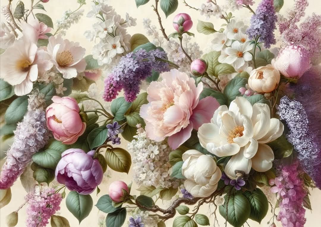 Mint Decoupage Paper - "Spring Serenade"