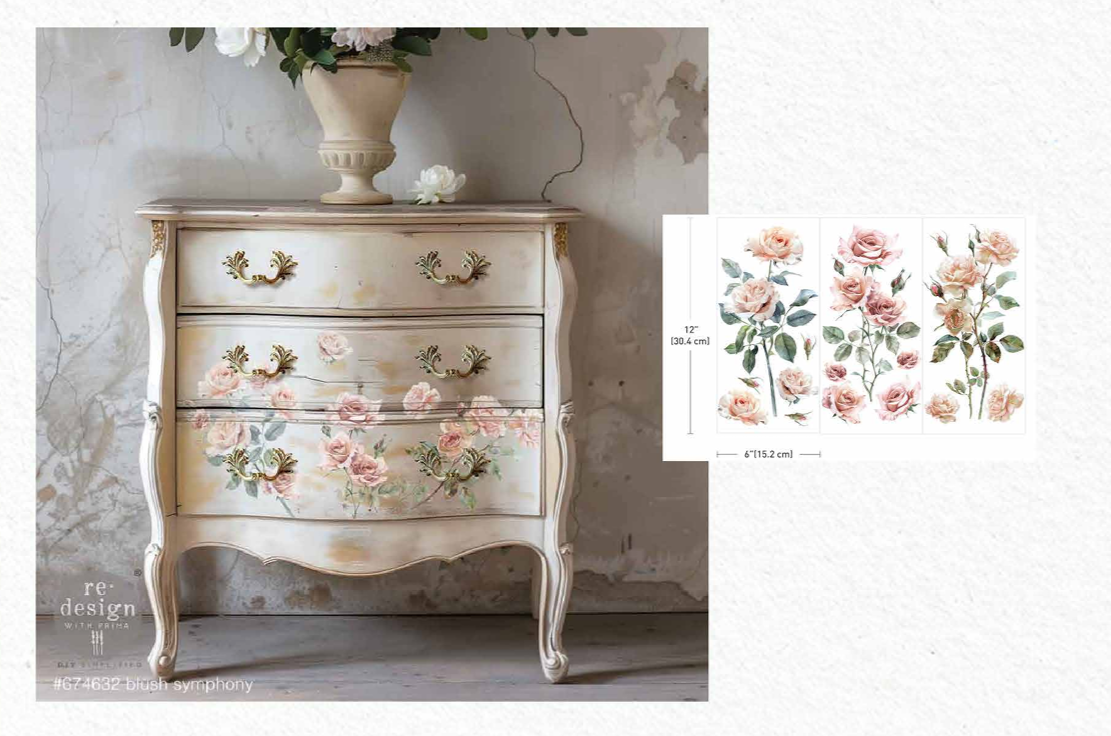 Small Décor Transfers - Blush Symphony