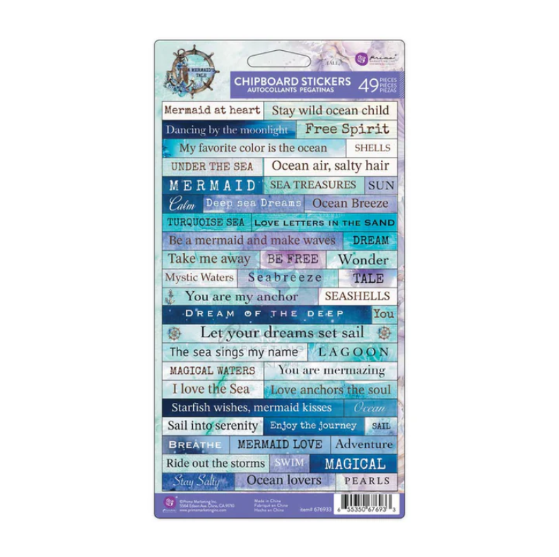 A Mermaid's Tale Collection Chipboard Stickers