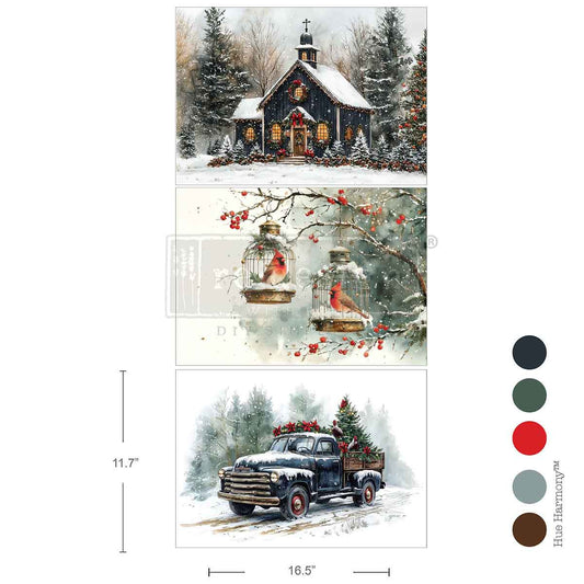 A3 Decoupage Fiber Pack - Christmas Blessings