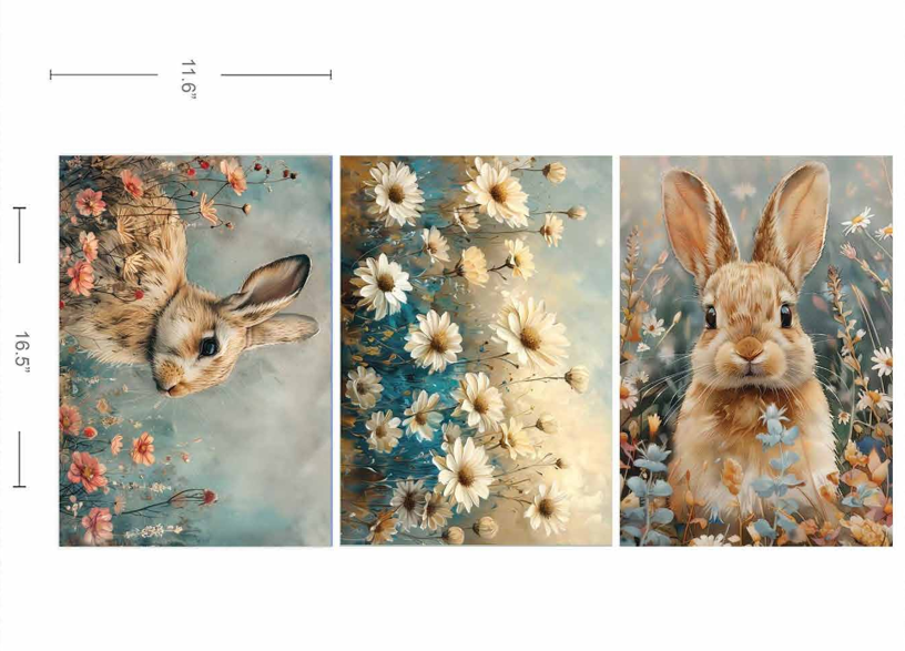 A3 Decoupage Fiber Pack - Garden Bunny Tales