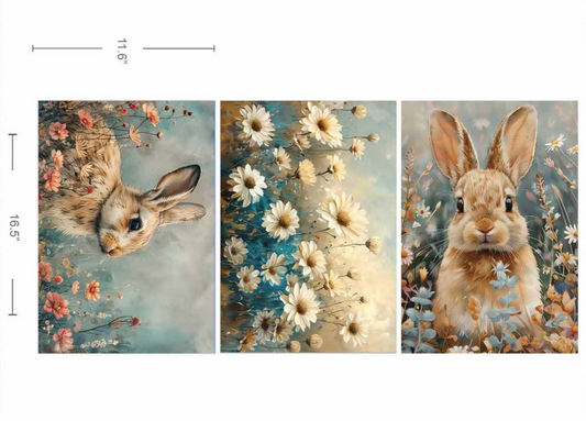 A3 Decoupage Fiber Pack - Garden Bunny Tales