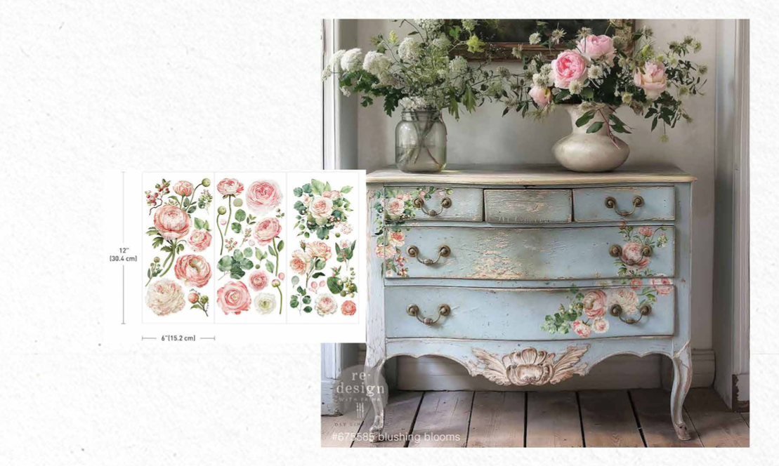 Small Décor Transfers - Blushing Blooms