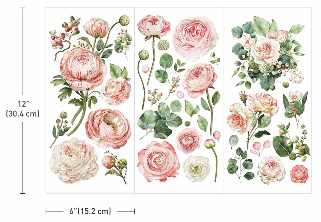 Small Décor Transfers - Blushing Blooms