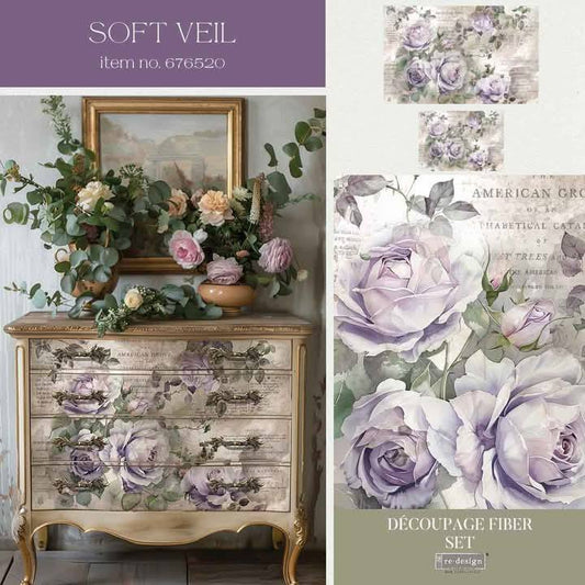 Double Delight Decoupage Fiber Paper Set - Soft Veil